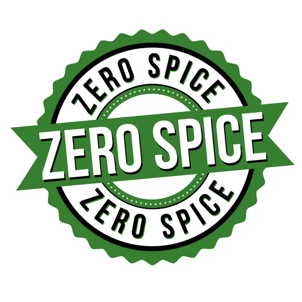 Zero spice label or sticker — 스톡 벡터