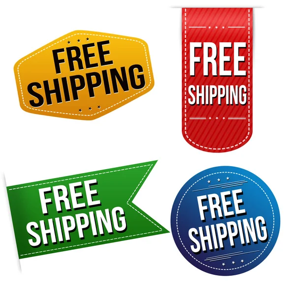 Gratis verzending sticker of label set — Stockvector