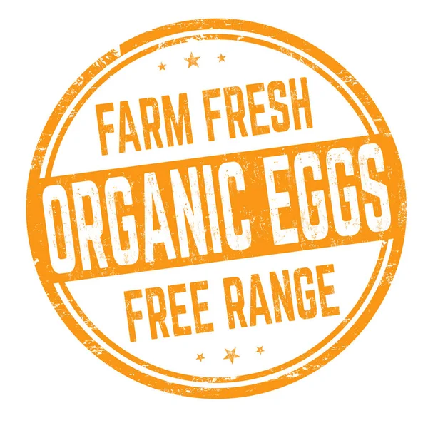 Organic eggs sign or stamp — Stock Vector