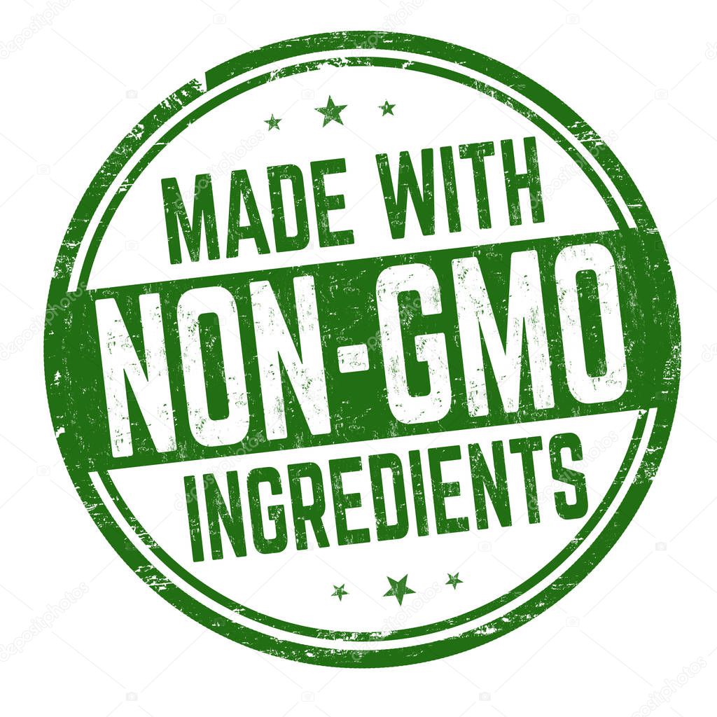 Made with non-gmo ingredients sign or stamp