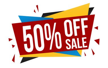 Satış banner tasarımında %50 indirim 