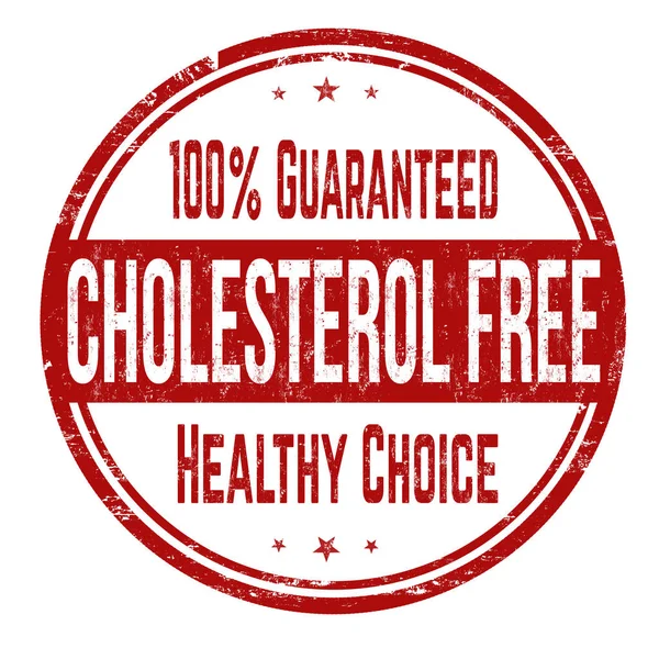 Sinal livre de colesterol ou carimbo —  Vetores de Stock