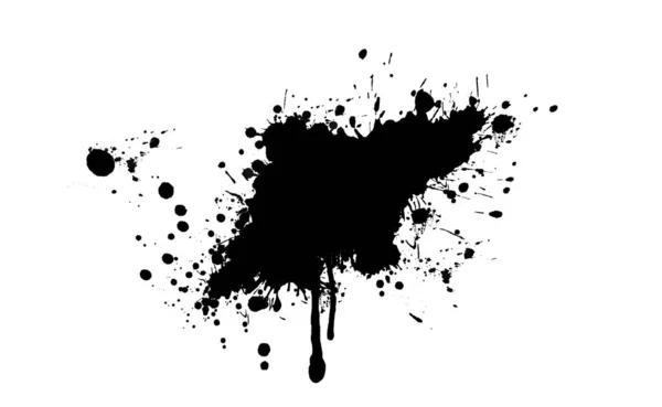 Schwarze Tinte spritzt oder fällt — Stockvektor