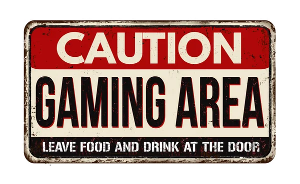 Gaming area vintage rusty metal sign — 스톡 벡터