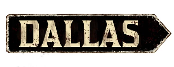 Dallas vintage en métal rouillé signe — Image vectorielle