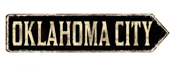 Oklahoma City vintage paslı metal işareti — Stok Vektör