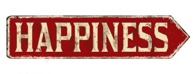 Mutluluk klasik paslı metal işareti