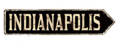 Indianapolis klasik paslı metal tabelası