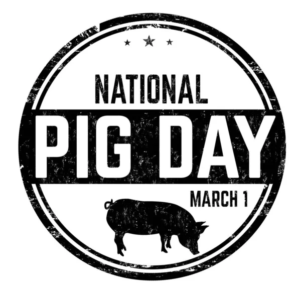 National pig day  sign or stamp — Stock Vector