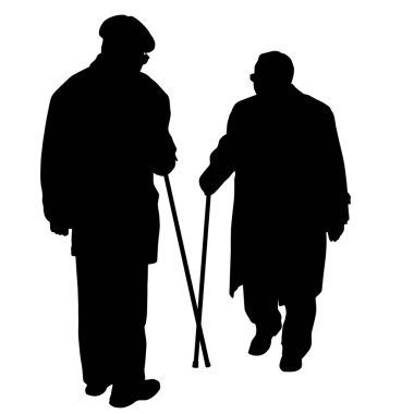 Beyaz arkaplanlı iki son sınıf silueti, vektör illüstrasyonu