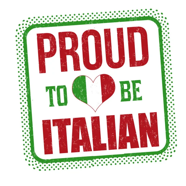 Proud Italian Sign Stamp White Background Vector Illustration — Stock Vector