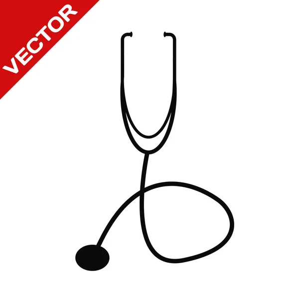 Stethoskop Symbol Auf Weißem Hintergrund Vektorillustration — Stockvektor