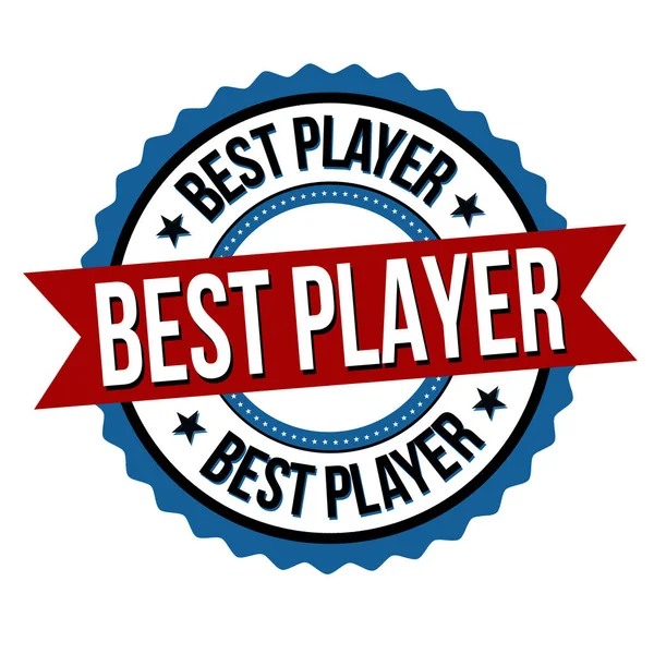 Best Player Label Sticker White Background Vector Illustration — Stock Vector