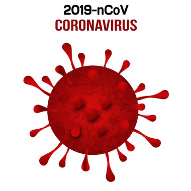Coronavirus simgesi, 2019-ncov roman Coronavirus konsepti beyaz arka plan, vektör illüstrasyonu