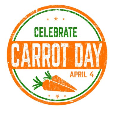 Beyaz arkaplanda havuç günü işareti veya pul, vektör illüstrasyonu