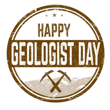 Happy geologist day sign or stamp, on white background, vector illustration clipart