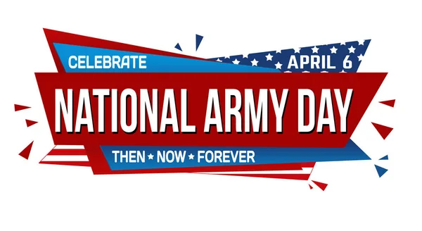 National Army Day Banner Design White Background Vector Illustration — Stock Vector