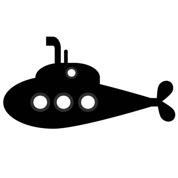 Ícone Submarino Sobre Fundo Branco Ilustração Vetorial —  Vetores de Stock