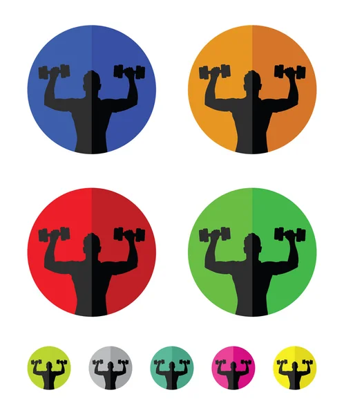 Grupo de entrenamiento con pesas iconos — Vector de stock