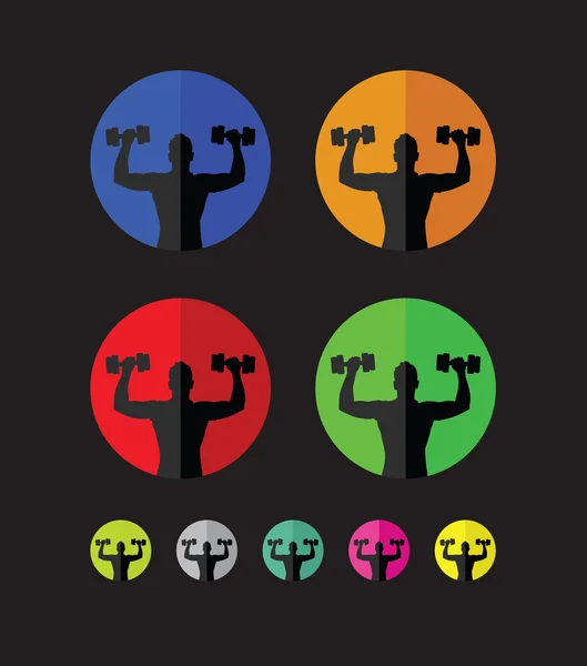 Icônes groupe de musculation — Image vectorielle