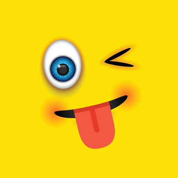 Clin d'oeil langue dehors emoji — Image vectorielle