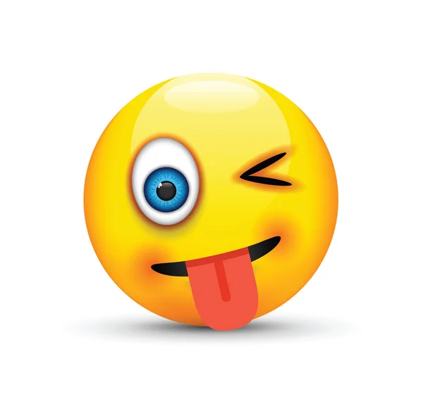 Winking tungan ut emoji — Stock vektor