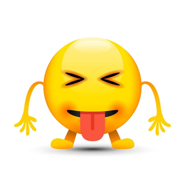 Slutna ögon tungan ut emoji — Stock vektor