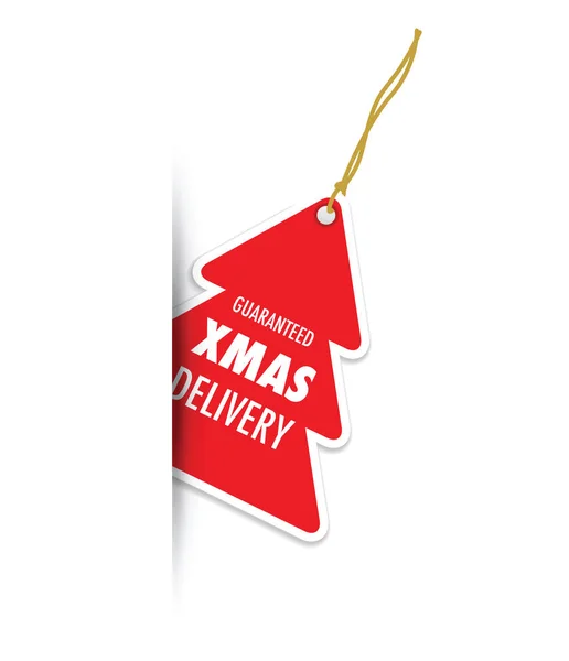 Etiqueta de etiqueta de entrega de Navidad garantizada — Vector de stock