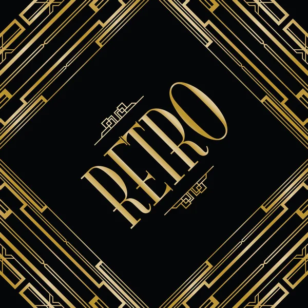 Convite retro art deco — Vetor de Stock