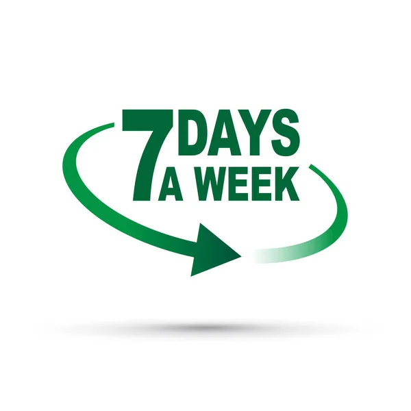 Sedm dní v týdnu po celý den — Stockový vektor