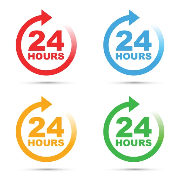 Vinte e quatro horas conjunto de ícone —  Vetores de Stock