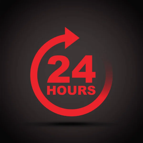 En röd 24-timmars-ikon — Stock vektor