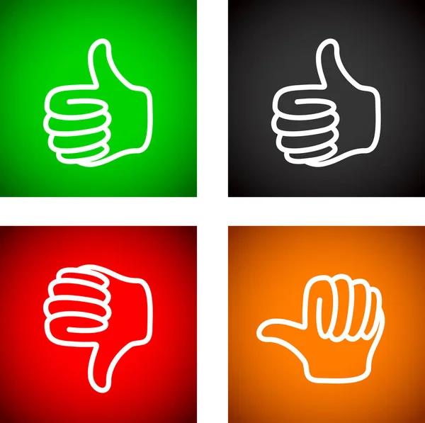 Thumbs up down and undecided set — Stock Vector