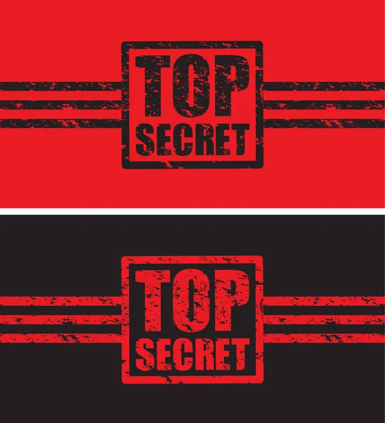 Top secret nero e rosso — Vettoriale Stock