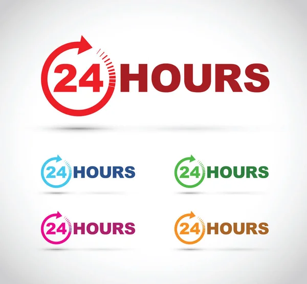 24 godziny ikonę Ustaw — Wektor stockowy