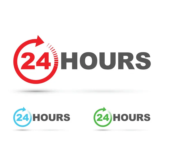 Set di icone 24 ore — Vettoriale Stock
