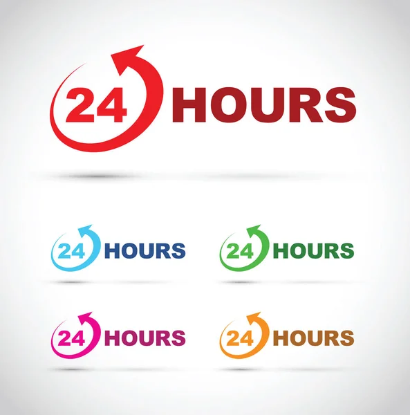 24 godziny ikonę Ustaw — Wektor stockowy