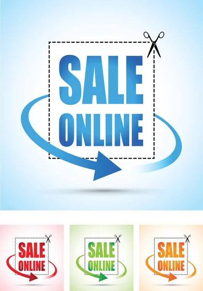 Försäljning online pilen underteckna set — Stock vektor