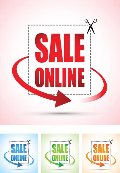 Sale online arrow sign set — Stock Vector
