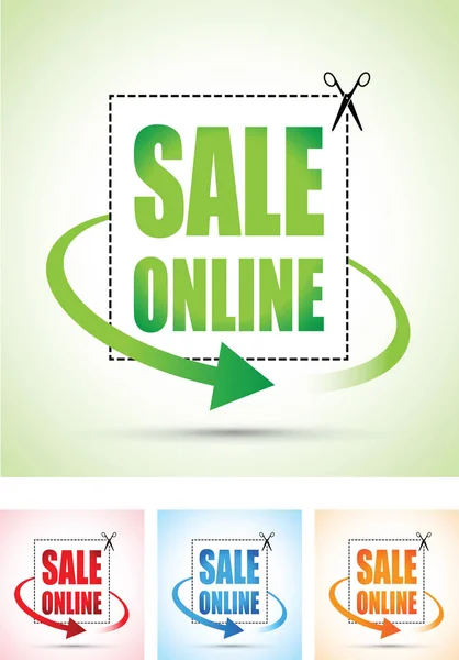 Försäljning online pilen underteckna set — Stock vektor