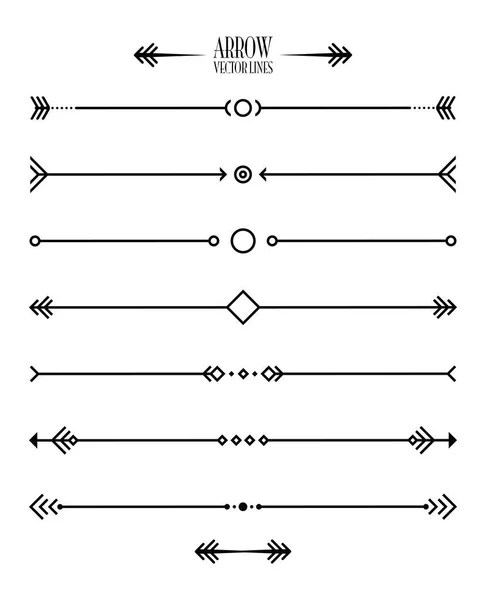 Línea de flecha abstracta conjunto — Archivo Imágenes Vectoriales