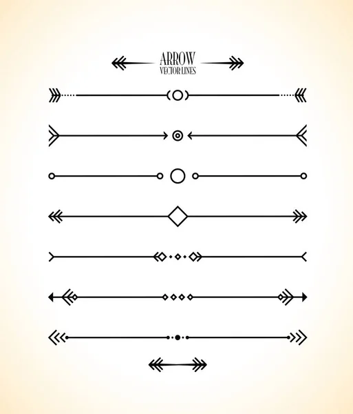 Abstrait jeu de lignes fléchées — Image vectorielle