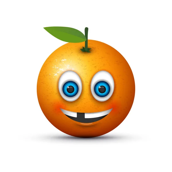 Orange tandlös emoji — Stock vektor