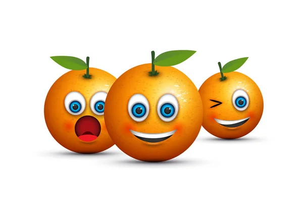 Conjunto de tres naranjas — Archivo Imágenes Vectoriales