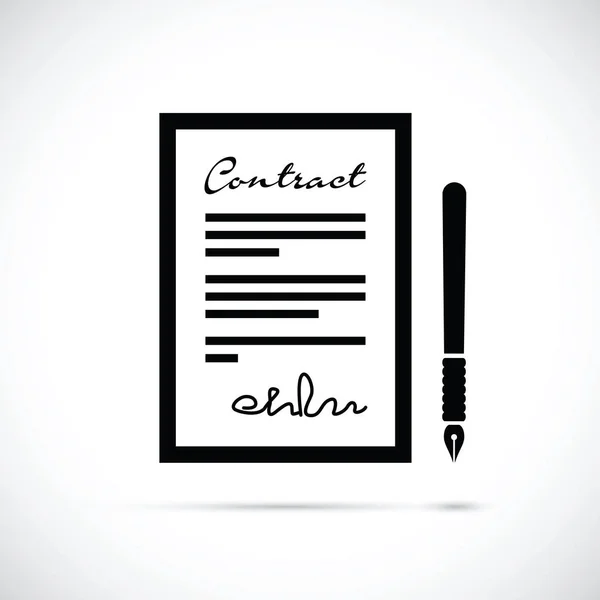 Contract en pen-pictogram — Stockvector