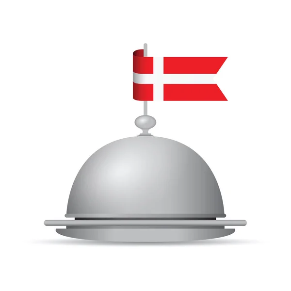 Denmark flag dinner platter — Stock Vector