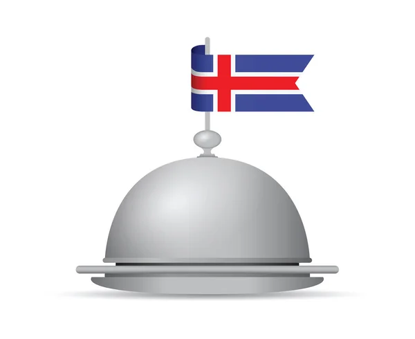 Islandská vlajka talíř — Stockový vektor