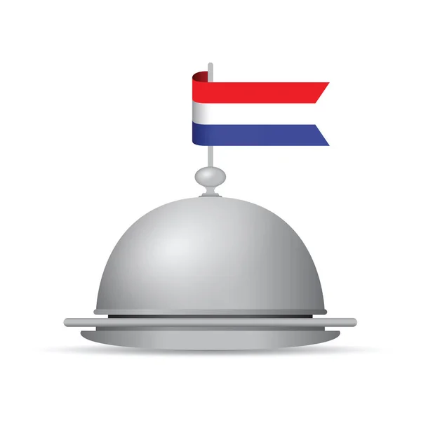 Nederlandse vlag schotel — Stockvector