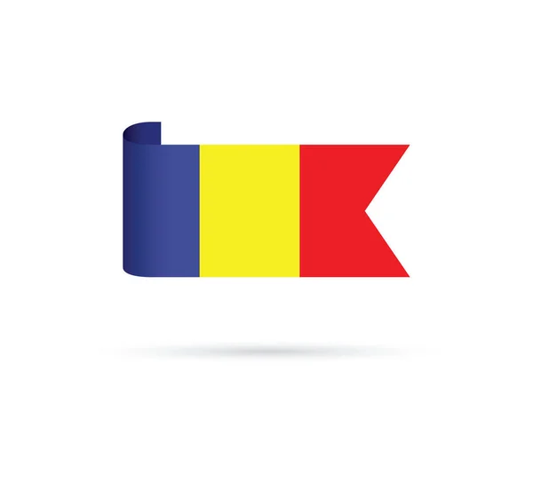Una bandera rumana — Vector de stock