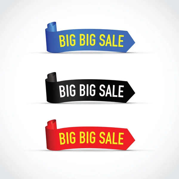A set of big big sale signs — Stock Vector